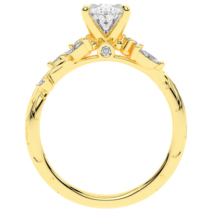 2.25CT.TW OVAL LAB DIAMOND STYLIZED VINE AND TREE BARK FINISH ENGAGEMENT RING - Nazarelle