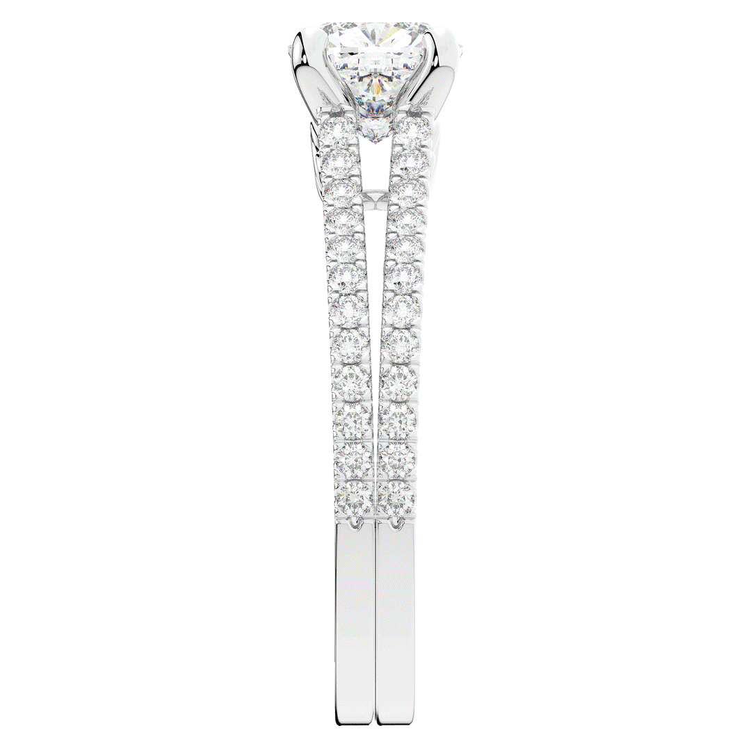 1.90CT.TW CUSHION LAB DIAMOND SOLITAIRE ENGAGEMENT RING - Nazarelle