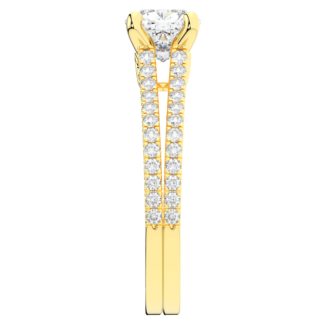 1.90CT.TW CUSHION LAB DIAMOND SOLITAIRE ENGAGEMENT RING - Nazarelle