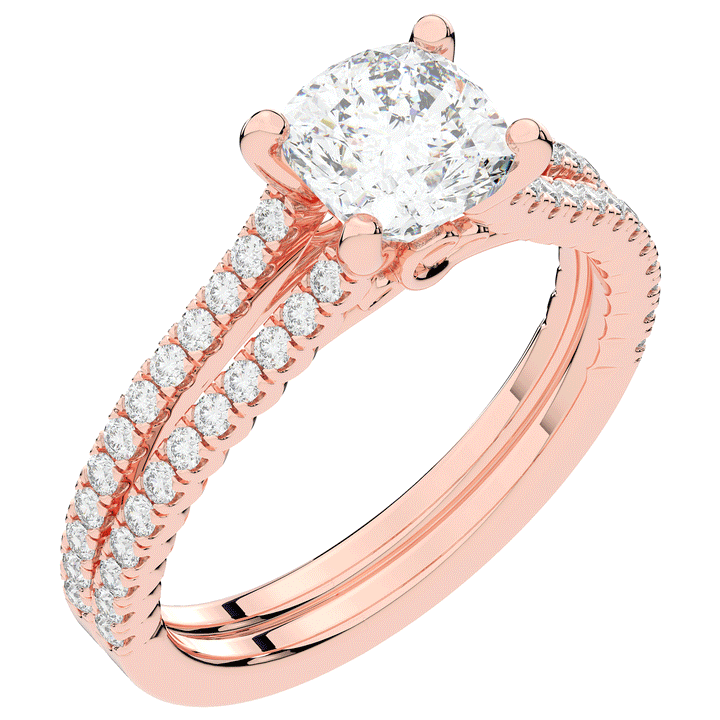 1.90CT.TW CUSHION LAB DIAMOND SOLITAIRE ENGAGEMENT RING - Nazarelle