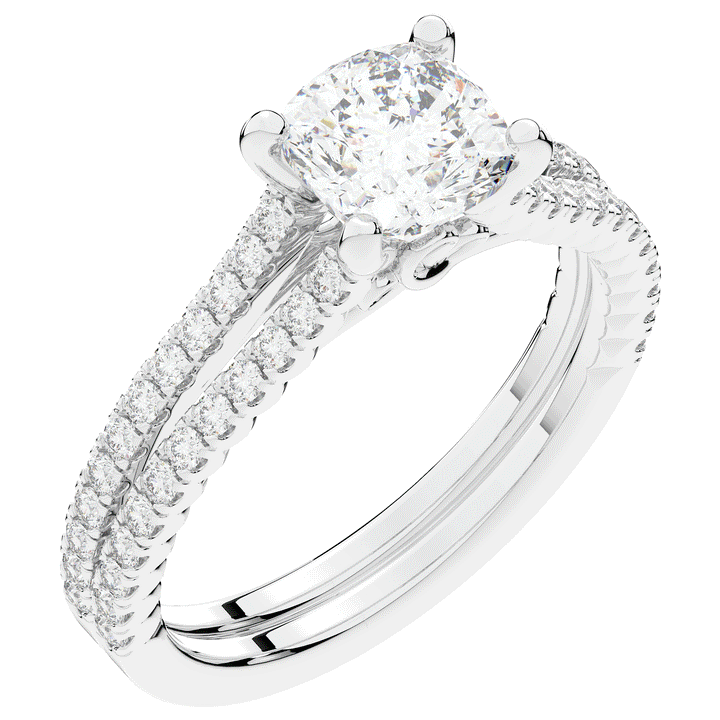 1.90CT.TW CUSHION LAB DIAMOND SOLITAIRE ENGAGEMENT RING - Nazarelle