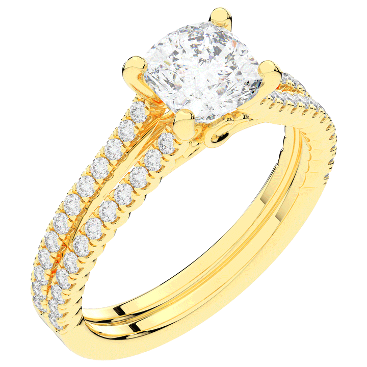 1.90CT.TW CUSHION LAB DIAMOND SOLITAIRE ENGAGEMENT RING - Nazarelle