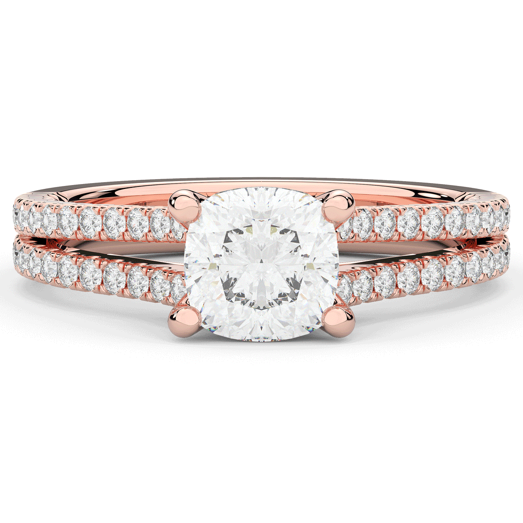 1.90CT.TW CUSHION LAB DIAMOND SOLITAIRE ENGAGEMENT RING - Nazarelle