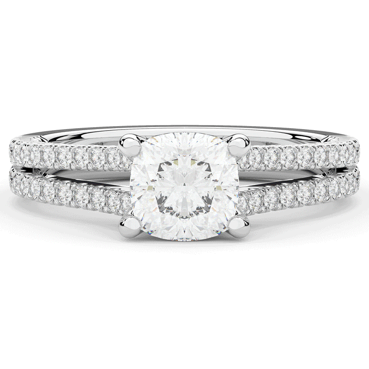 1.90CT.TW CUSHION LAB DIAMOND SOLITAIRE ENGAGEMENT RING - Nazarelle