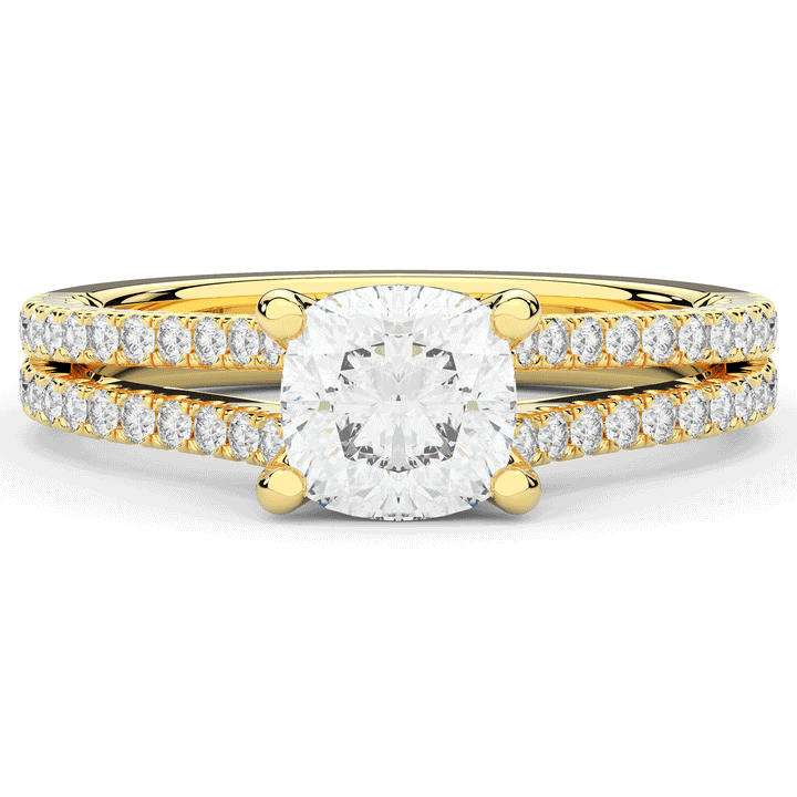 1.90CT.TW CUSHION LAB DIAMOND SOLITAIRE ENGAGEMENT RING - Nazarelle