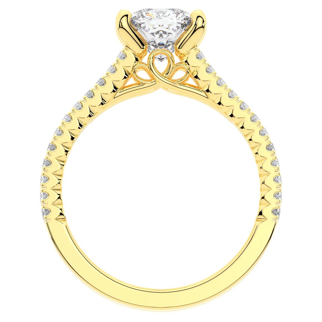 1.90CT.TW CUSHION LAB DIAMOND SOLITAIRE ENGAGEMENT RING - Nazarelle