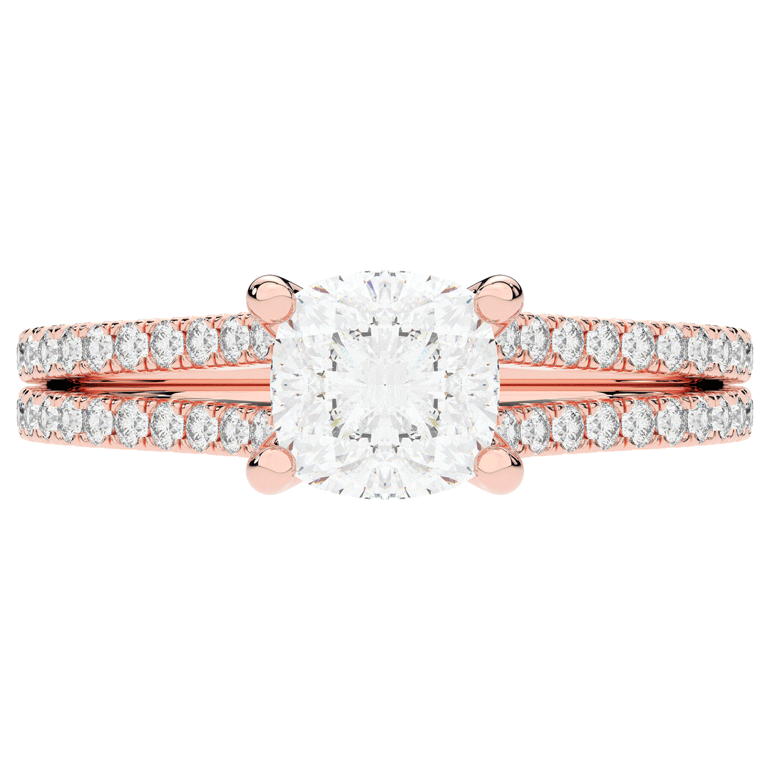 1.90CT.TW CUSHION LAB DIAMOND SOLITAIRE ENGAGEMENT RING - Nazarelle