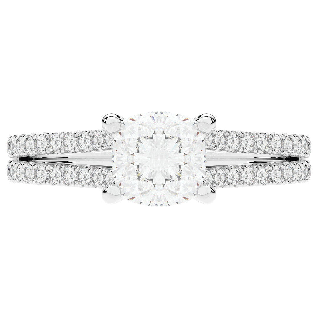 1.90CT.TW CUSHION LAB DIAMOND SOLITAIRE ENGAGEMENT RING - Nazarelle