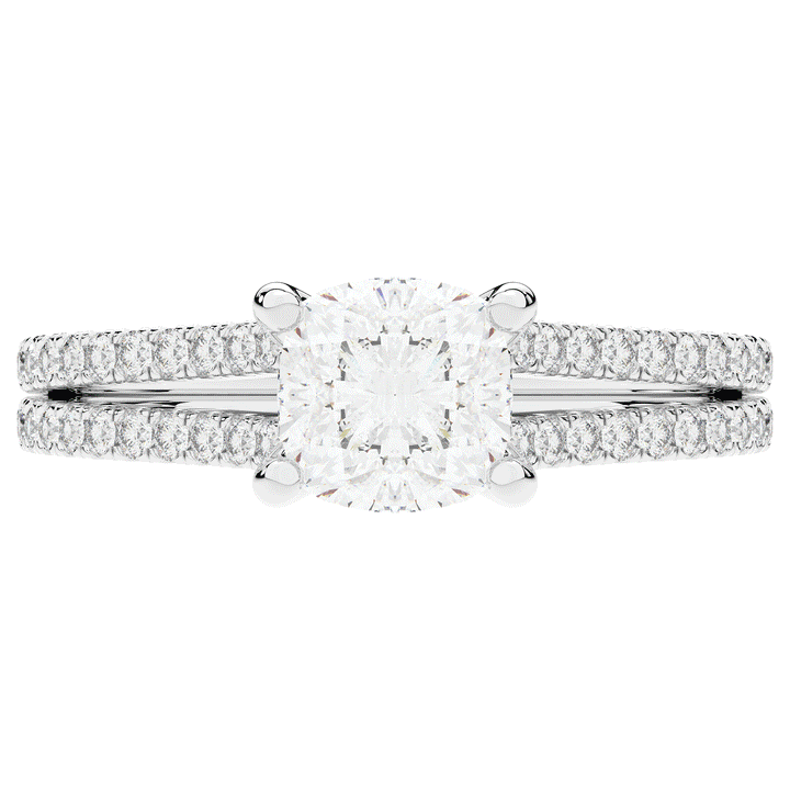 1.90CT.TW CUSHION LAB DIAMOND SOLITAIRE ENGAGEMENT RING - Nazarelle