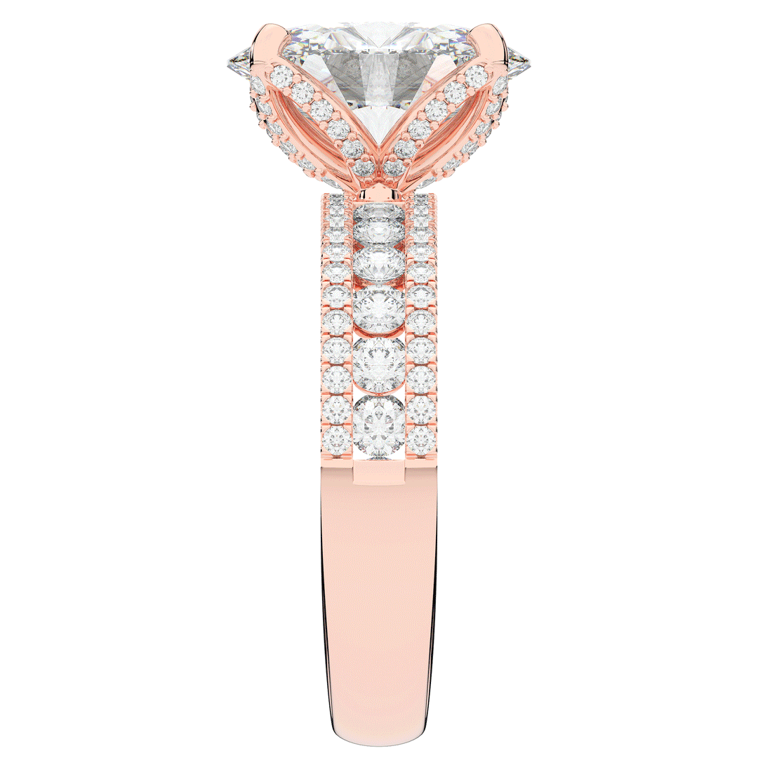 3.95CT.TW OVAL LAB DIAMOND SOLITAIRE ENGAGEMENT RING - Nazarelle