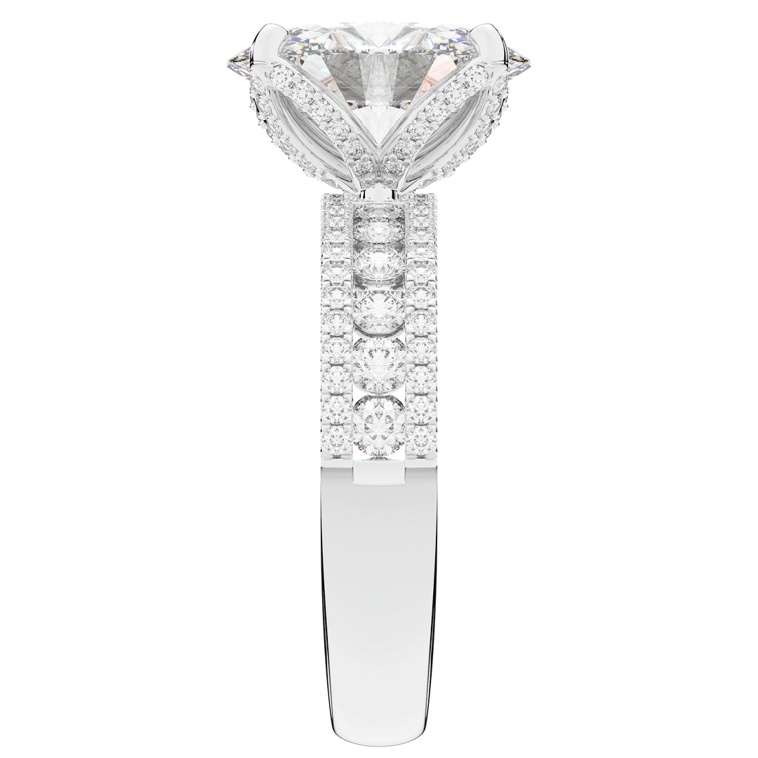 3.95CT.TW OVAL LAB DIAMOND SOLITAIRE ENGAGEMENT RING - Nazarelle