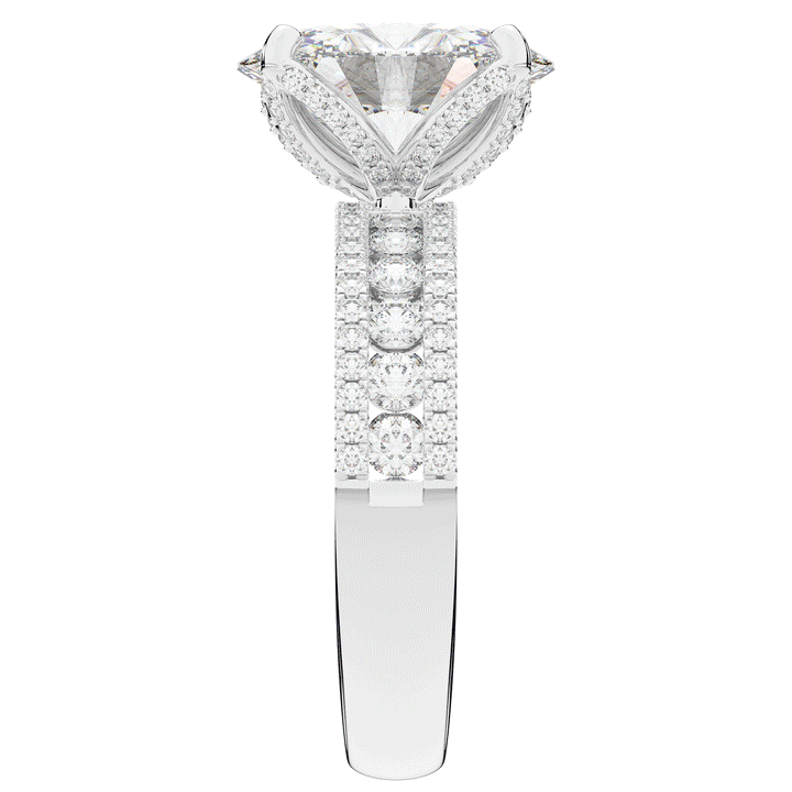 3.95CT.TW OVAL LAB DIAMOND SOLITAIRE ENGAGEMENT RING - Nazarelle