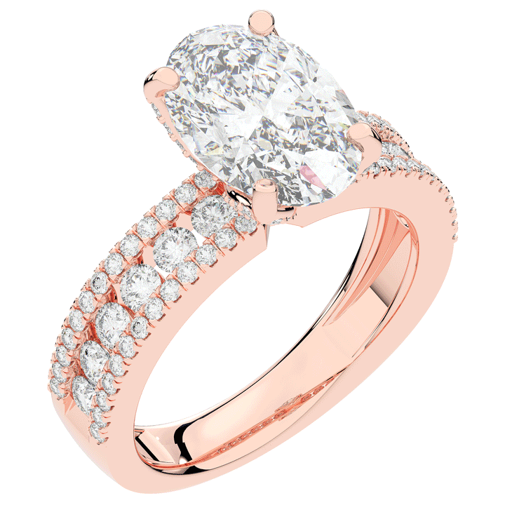 3.95CT.TW OVAL LAB DIAMOND SOLITAIRE ENGAGEMENT RING - Nazarelle