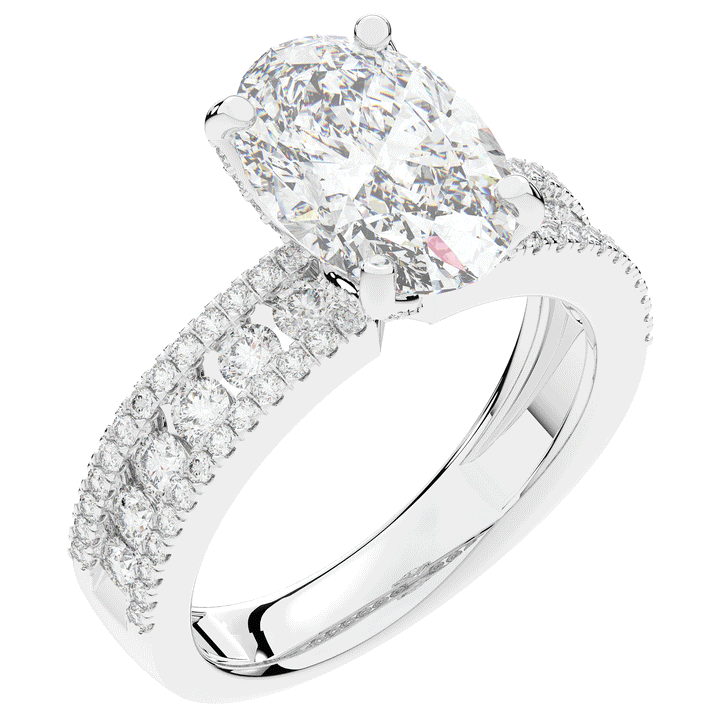 3.95CT.TW OVAL LAB DIAMOND SOLITAIRE ENGAGEMENT RING - Nazarelle
