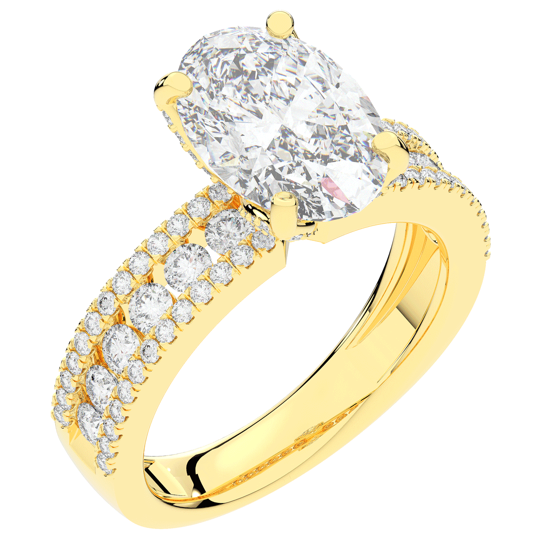 3.95CT.TW OVAL LAB DIAMOND SOLITAIRE ENGAGEMENT RING - Nazarelle