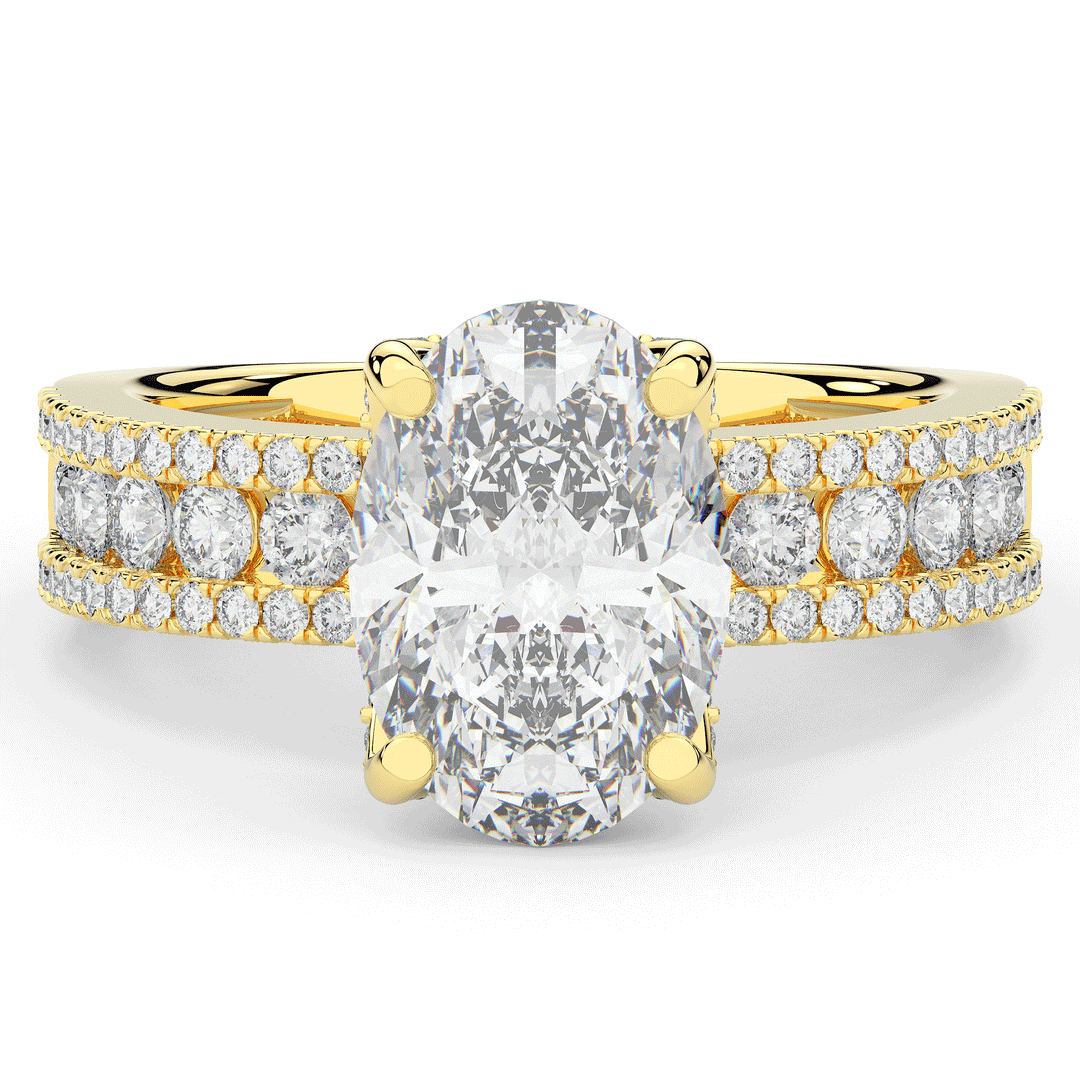 3.95CT.TW OVAL LAB DIAMOND SOLITAIRE ENGAGEMENT RING - Nazarelle