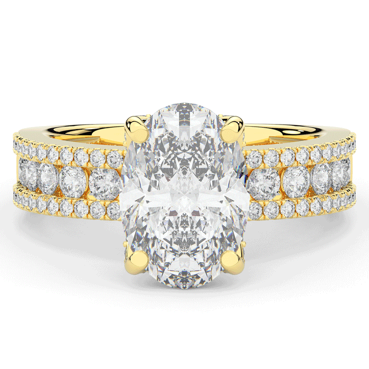 3.95CT.TW OVAL LAB DIAMOND SOLITAIRE ENGAGEMENT RING - Nazarelle