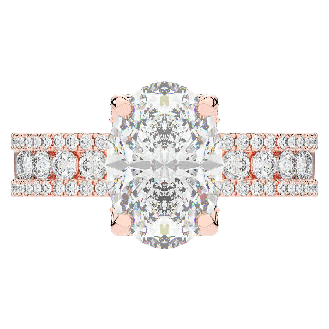 3.95CT.TW OVAL LAB DIAMOND SOLITAIRE ENGAGEMENT RING - Nazarelle