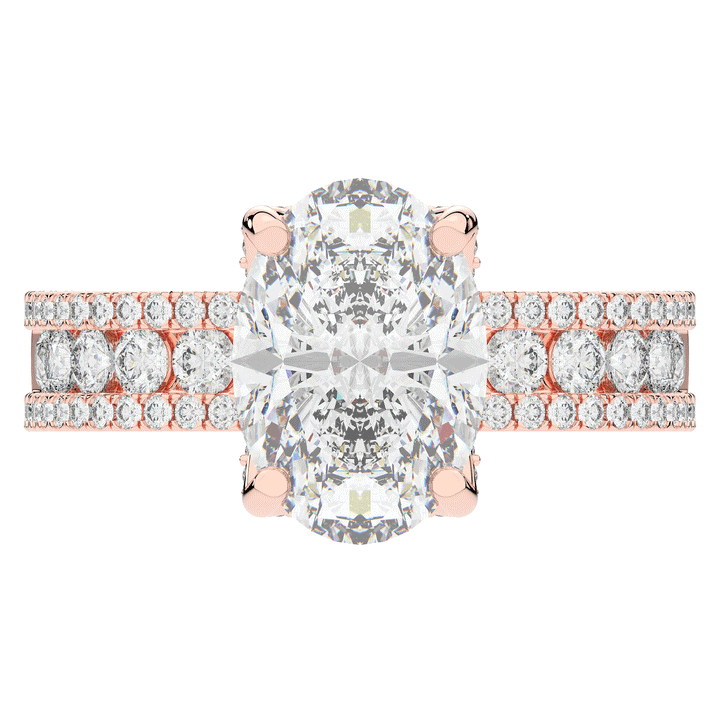 3.95CT.TW OVAL LAB DIAMOND SOLITAIRE ENGAGEMENT RING - Nazarelle