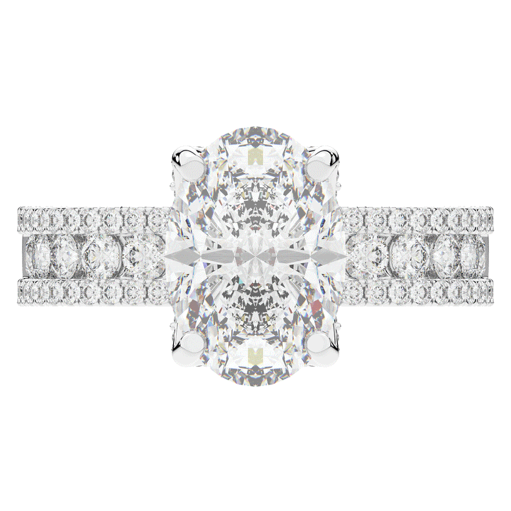 3.95CT.TW OVAL LAB DIAMOND SOLITAIRE ENGAGEMENT RING - Nazarelle