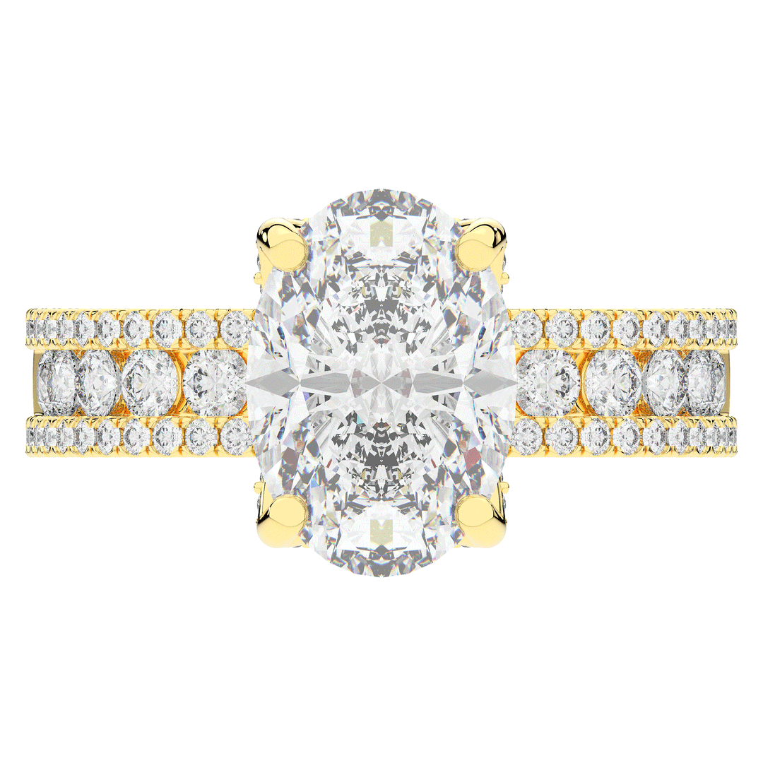 3.95CT.TW OVAL LAB DIAMOND SOLITAIRE ENGAGEMENT RING - Nazarelle