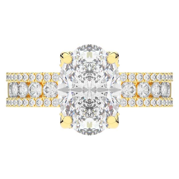 3.95CT.TW OVAL LAB DIAMOND SOLITAIRE ENGAGEMENT RING - Nazarelle