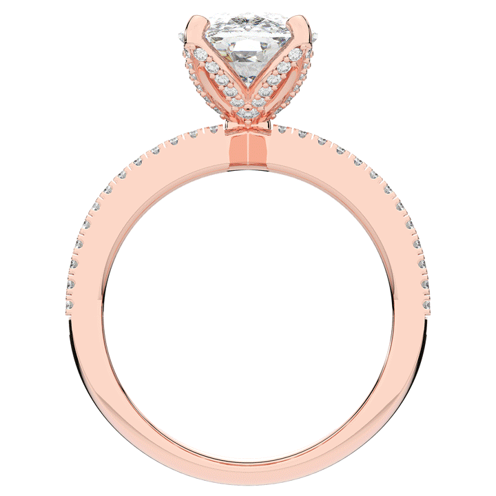 3.95CT.TW CUSHION LAB DIAMOND SOLITAIRE ENGAGEMENT RING