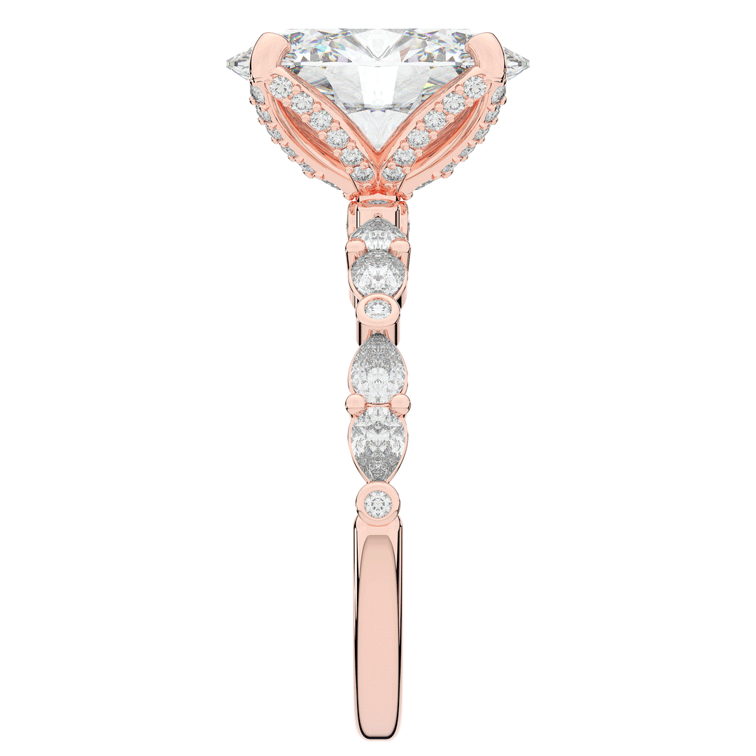 3.60CT.TW OVAL LAB DIAMOND SOLITAIRE ENGAGEMENT RING - Nazarelle