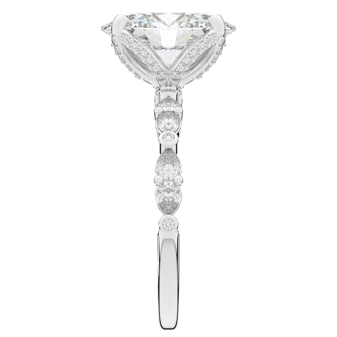 3.60CT.TW OVAL LAB DIAMOND SOLITAIRE ENGAGEMENT RING - Nazarelle