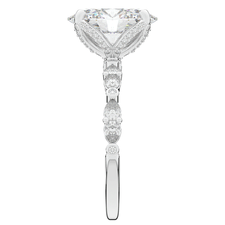 3.60CT.TW OVAL LAB DIAMOND SOLITAIRE ENGAGEMENT RING - Nazarelle