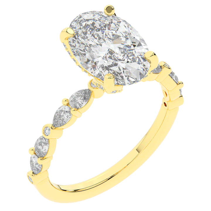 3.60CT.TW OVAL LAB DIAMOND SOLITAIRE ENGAGEMENT RING - Nazarelle