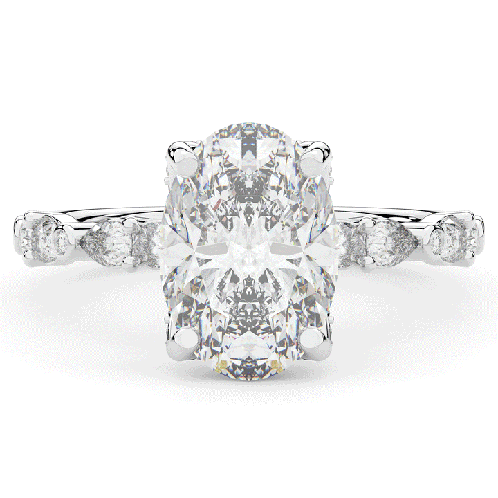 3.60CT.TW OVAL LAB DIAMOND SOLITAIRE ENGAGEMENT RING - Nazarelle