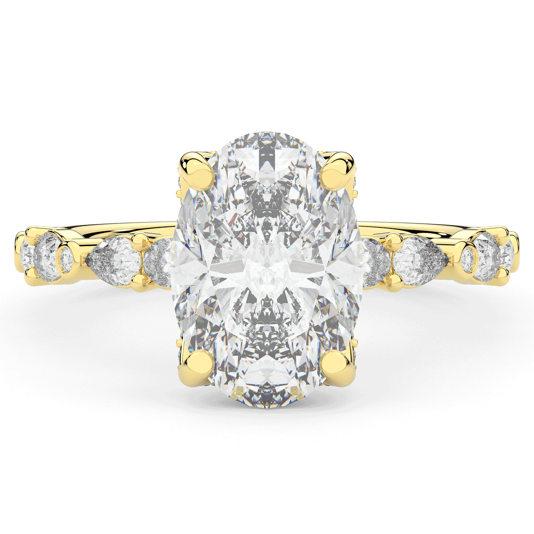 3.60CT.TW OVAL LAB DIAMOND SOLITAIRE ENGAGEMENT RING - Nazarelle