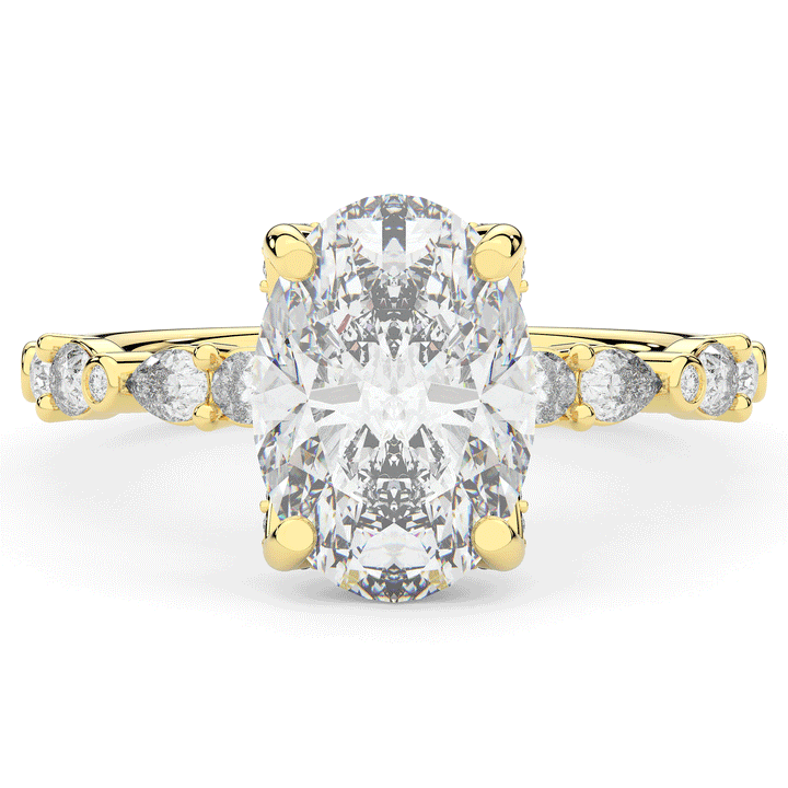 3.60CT.TW OVAL LAB DIAMOND SOLITAIRE ENGAGEMENT RING - Nazarelle