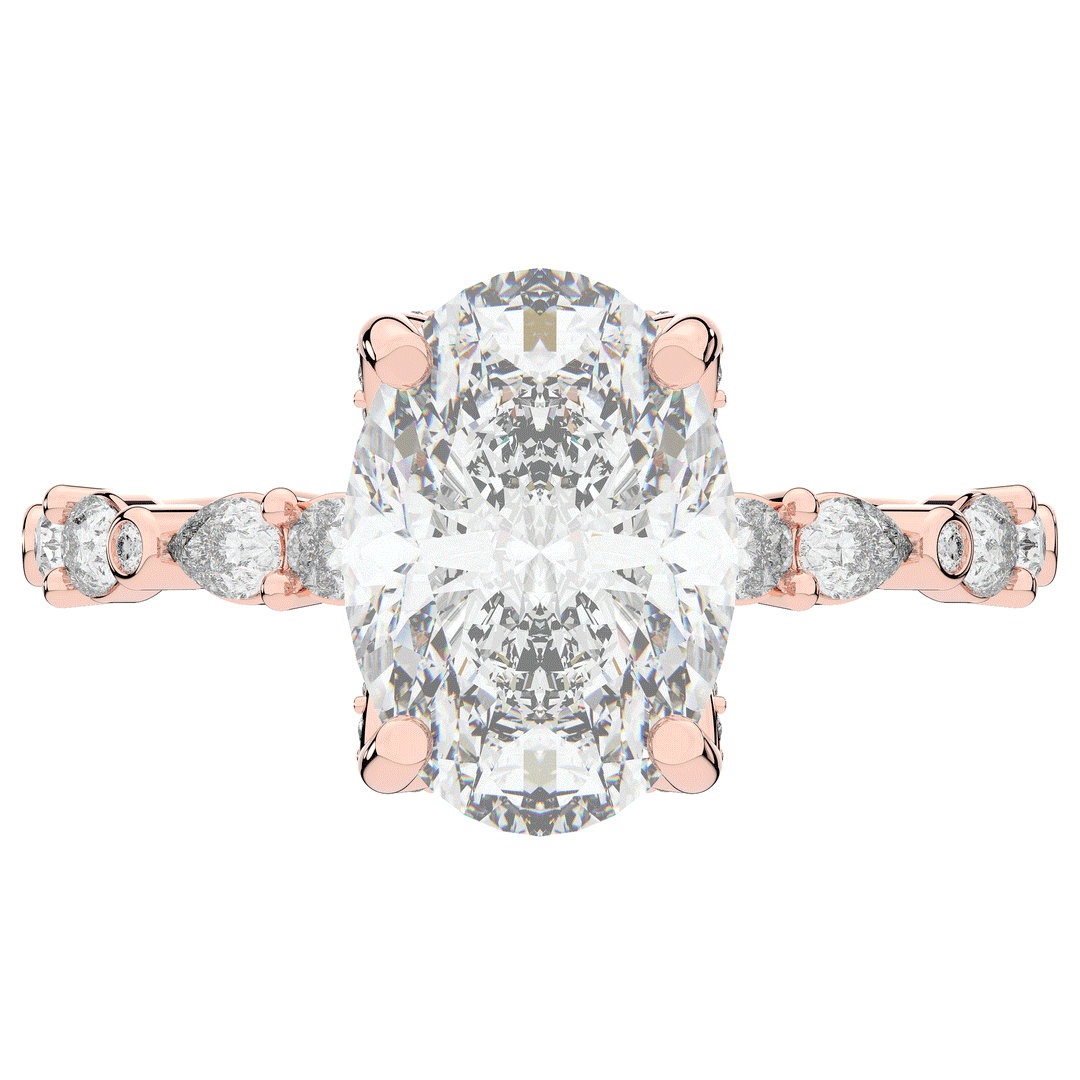 3.60CT.TW OVAL LAB DIAMOND SOLITAIRE ENGAGEMENT RING - Nazarelle