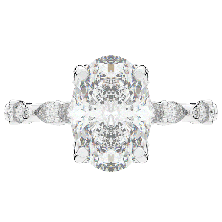 3.60CT.TW OVAL LAB DIAMOND SOLITAIRE ENGAGEMENT RING - Nazarelle
