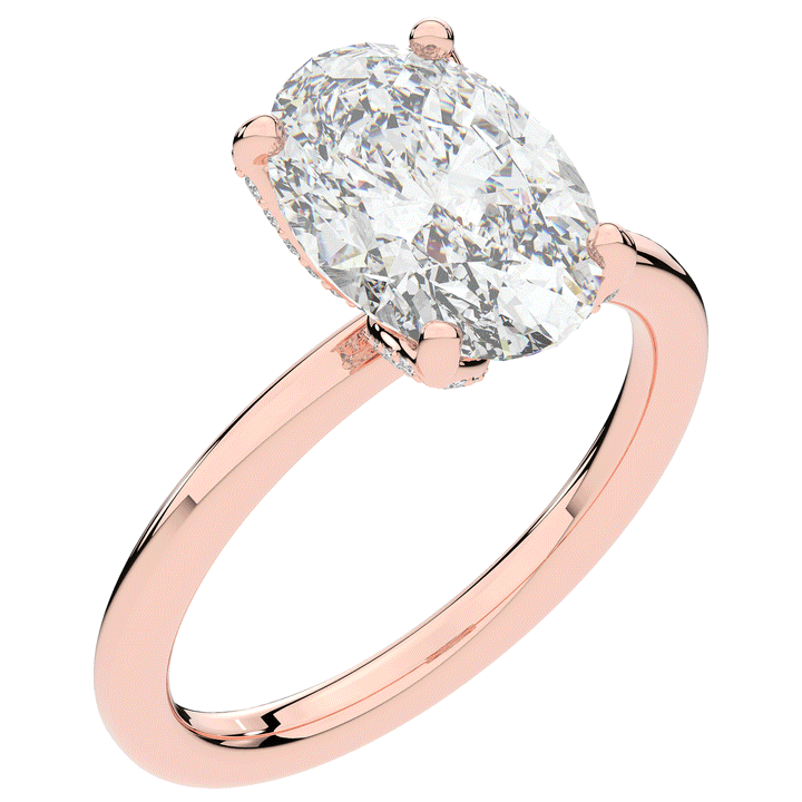 3.10CT.TW OVAL LAB DIAMOND ENGAGEMENT RING - Nazarelle