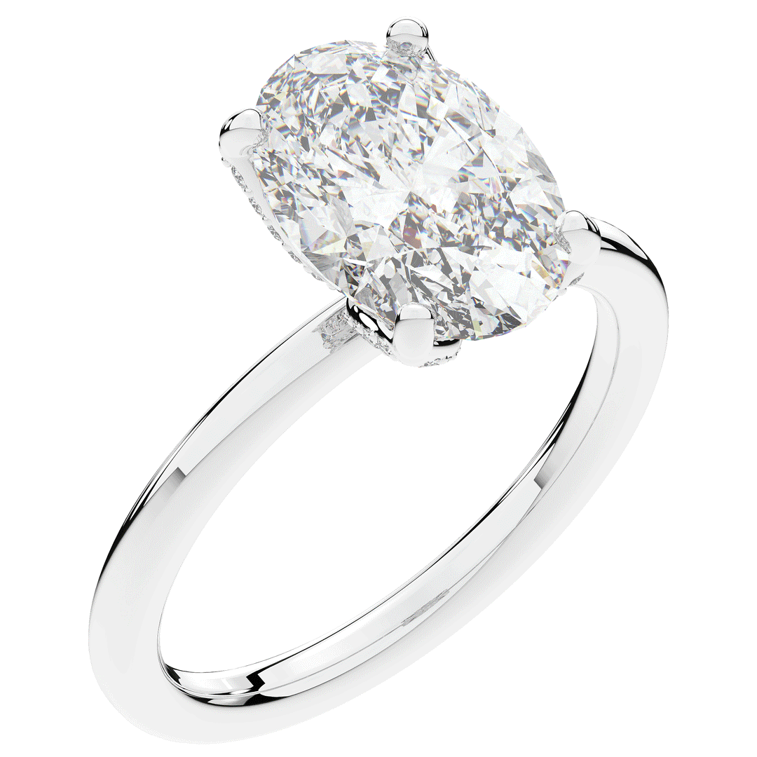 3.10CT.TW OVAL LAB DIAMOND ENGAGEMENT RING - Nazarelle