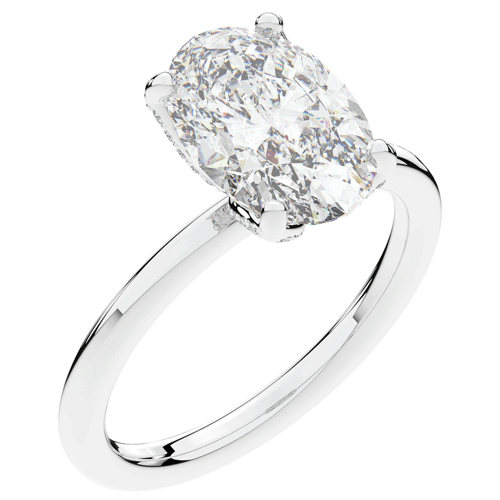3.10CT.TW OVAL LAB DIAMOND ENGAGEMENT RING - Nazarelle