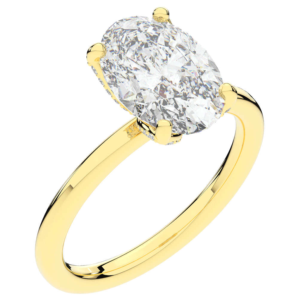 3.10CT.TW OVAL LAB DIAMOND ENGAGEMENT RING - Nazarelle