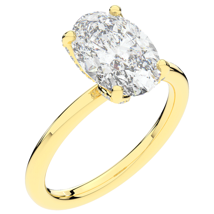 3.10CT.TW OVAL LAB DIAMOND ENGAGEMENT RING - Nazarelle