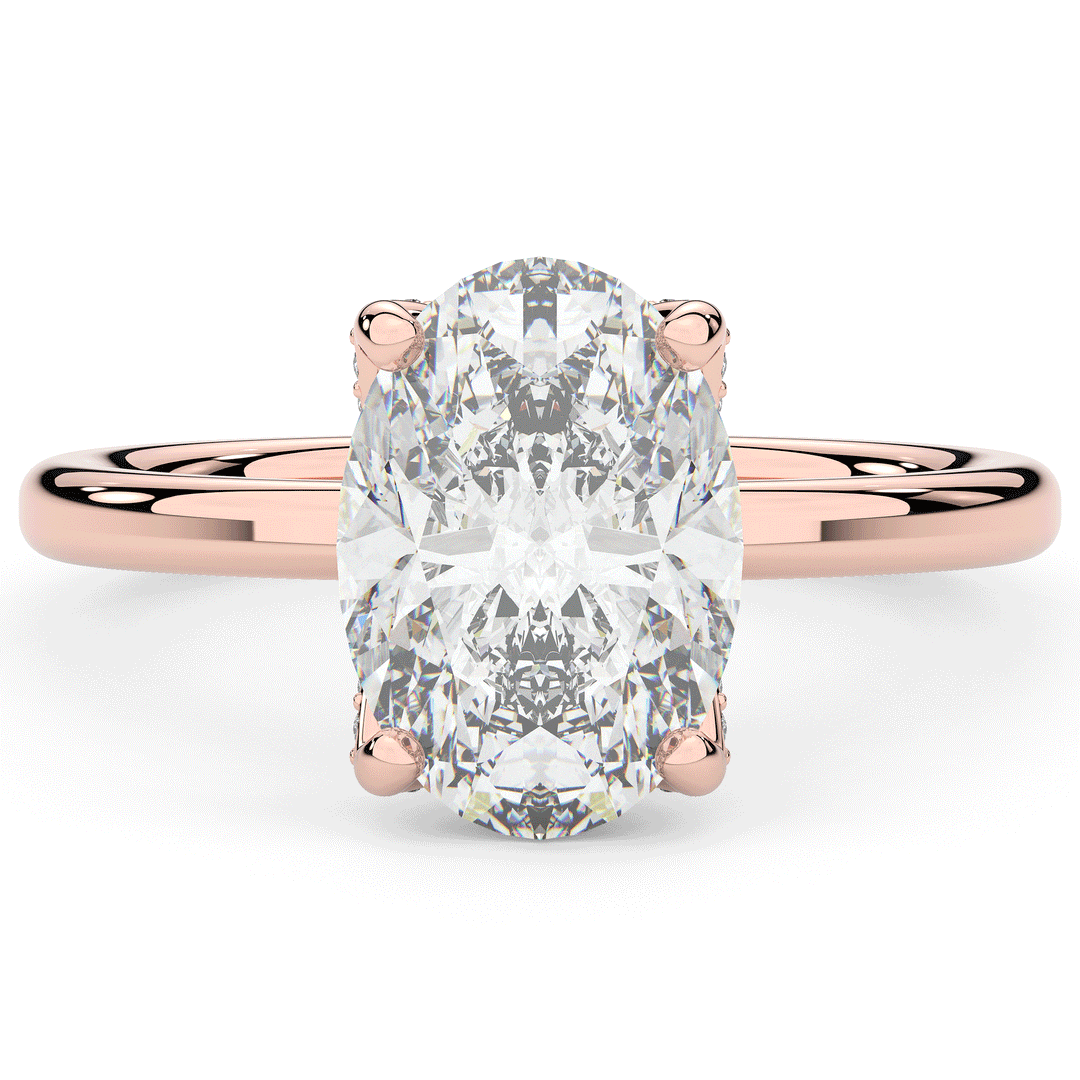 3.10CT.TW OVAL LAB DIAMOND ENGAGEMENT RING - Nazarelle