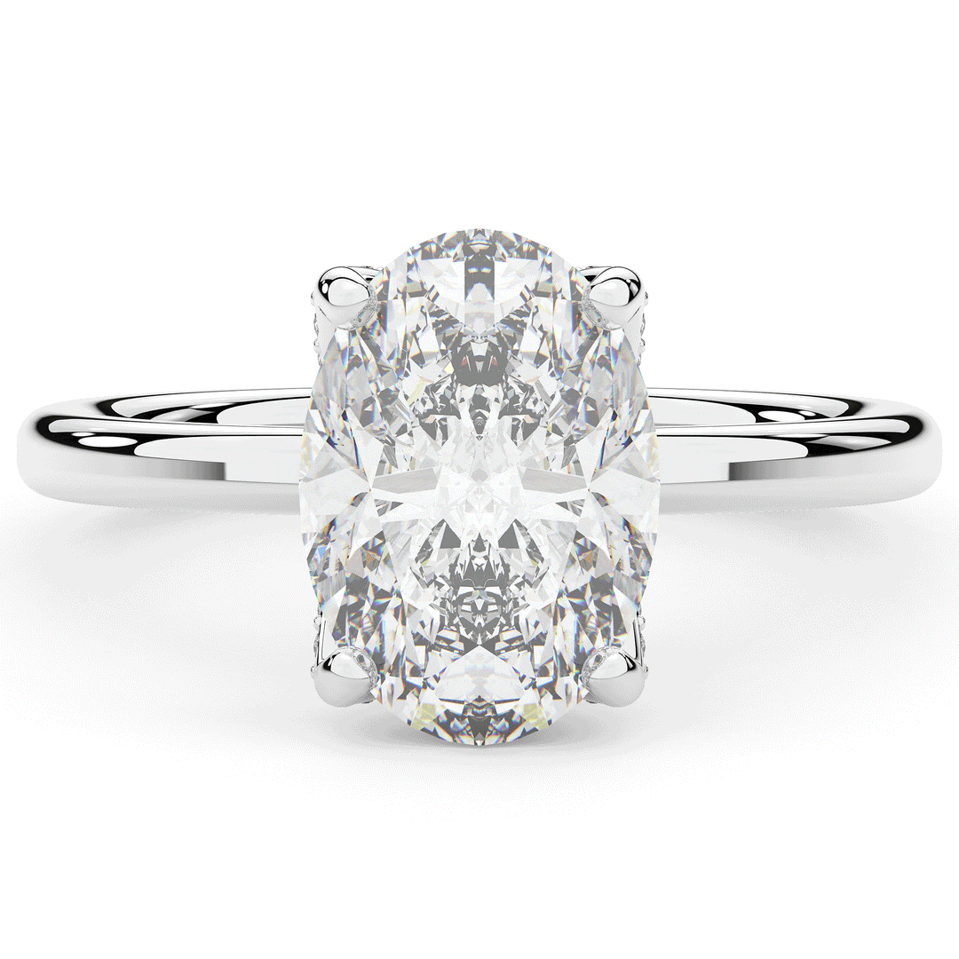 3.10CT.TW OVAL LAB DIAMOND ENGAGEMENT RING - Nazarelle