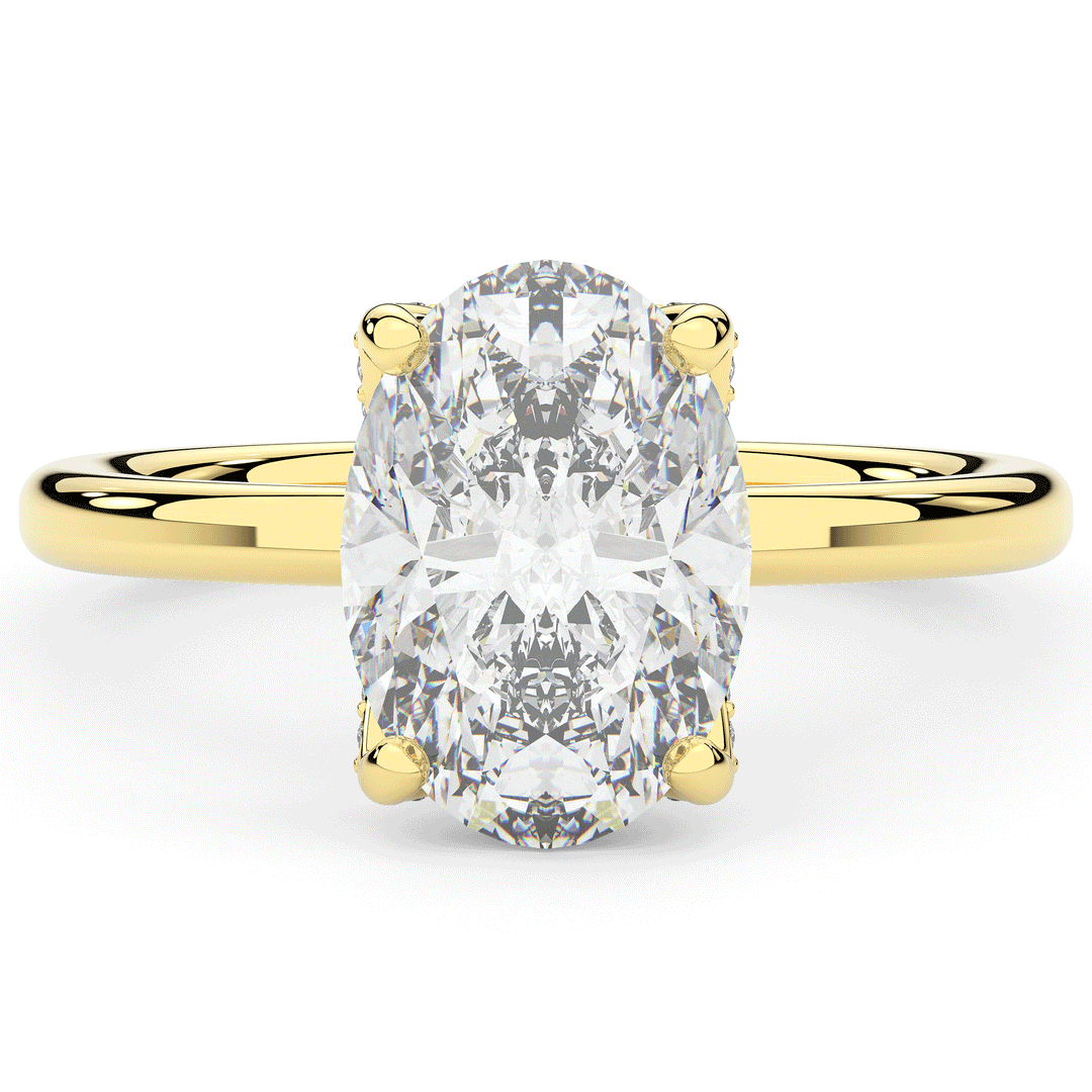 3.10CT.TW OVAL LAB DIAMOND ENGAGEMENT RING - Nazarelle
