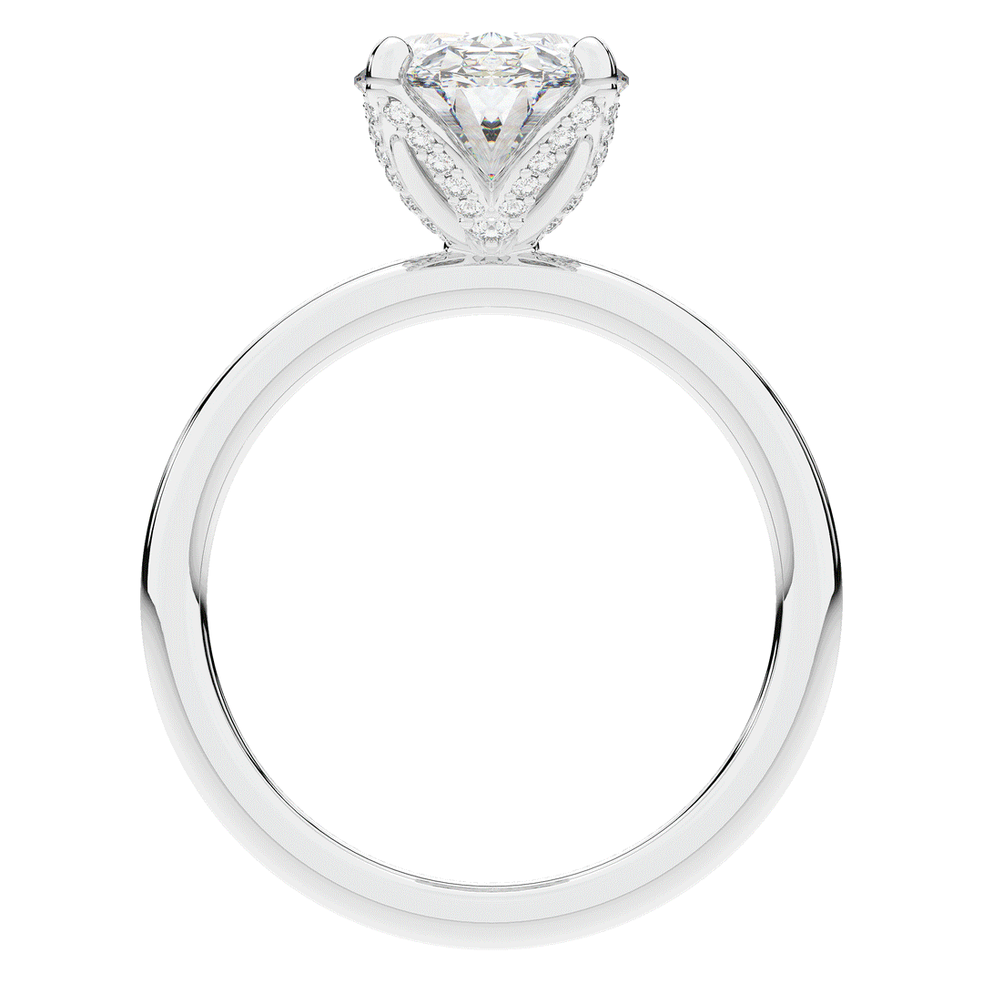 3.10CT.TW OVAL LAB DIAMOND ENGAGEMENT RING - Nazarelle