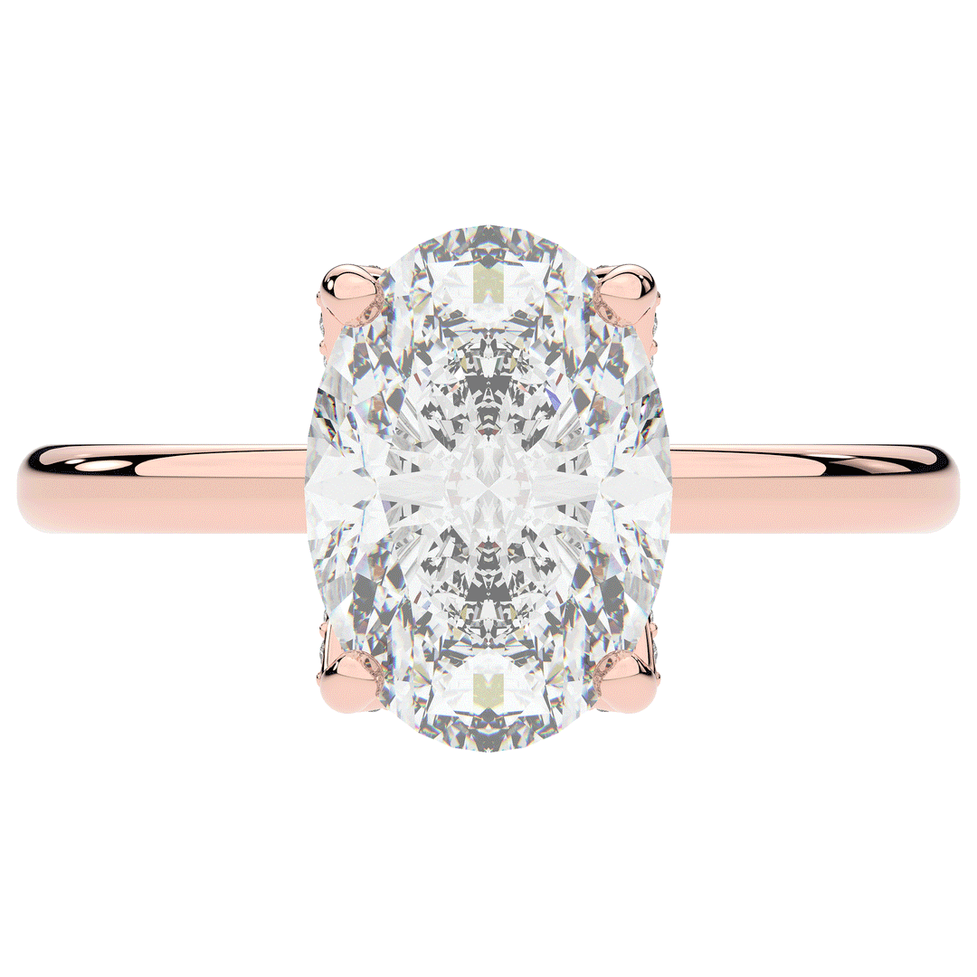 3.10CT.TW OVAL LAB DIAMOND ENGAGEMENT RING - Nazarelle