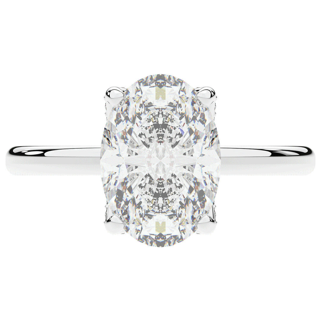 3.10CT.TW OVAL LAB DIAMOND ENGAGEMENT RING - Nazarelle