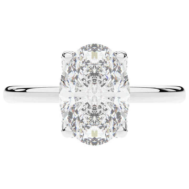 3.10CT.TW OVAL LAB DIAMOND ENGAGEMENT RING - Nazarelle