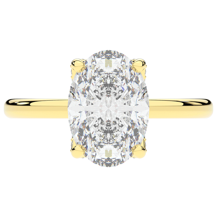 3.10CT.TW OVAL LAB DIAMOND ENGAGEMENT RING - Nazarelle