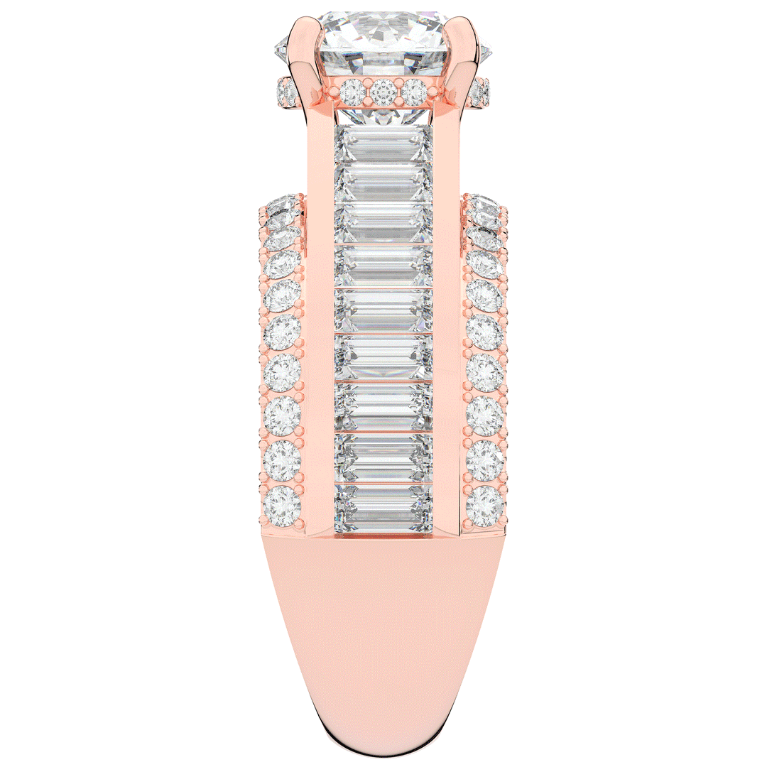 3.15CT.TW ROUND LAB DIAMOND ENGAGEMENT RING - Nazarelle